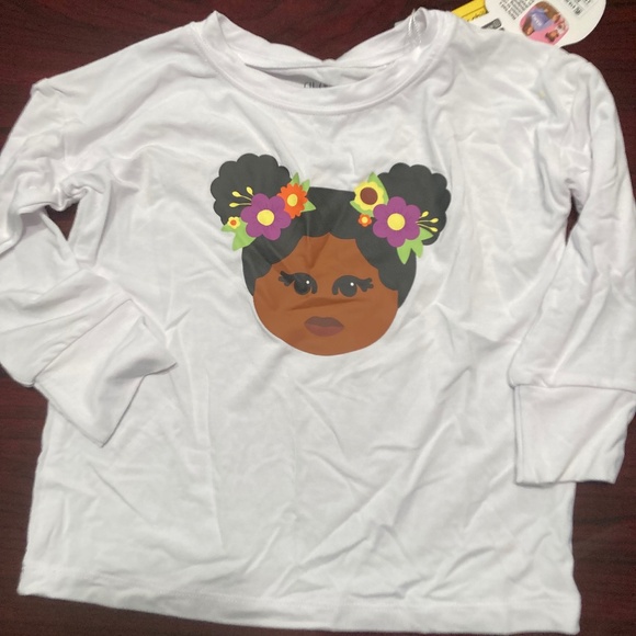 Elle Olivia 2T Long Sleeve Girl's Diversity African American Girl White T-Shirt - Picture 1 of 4